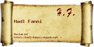 Hadl Fanni névjegykártya